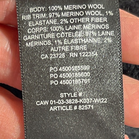 Aritzia Babaton Guell Merino Wool Black Ribbed Cropped Turtleneck Sweater Small - Picture 5 of 7